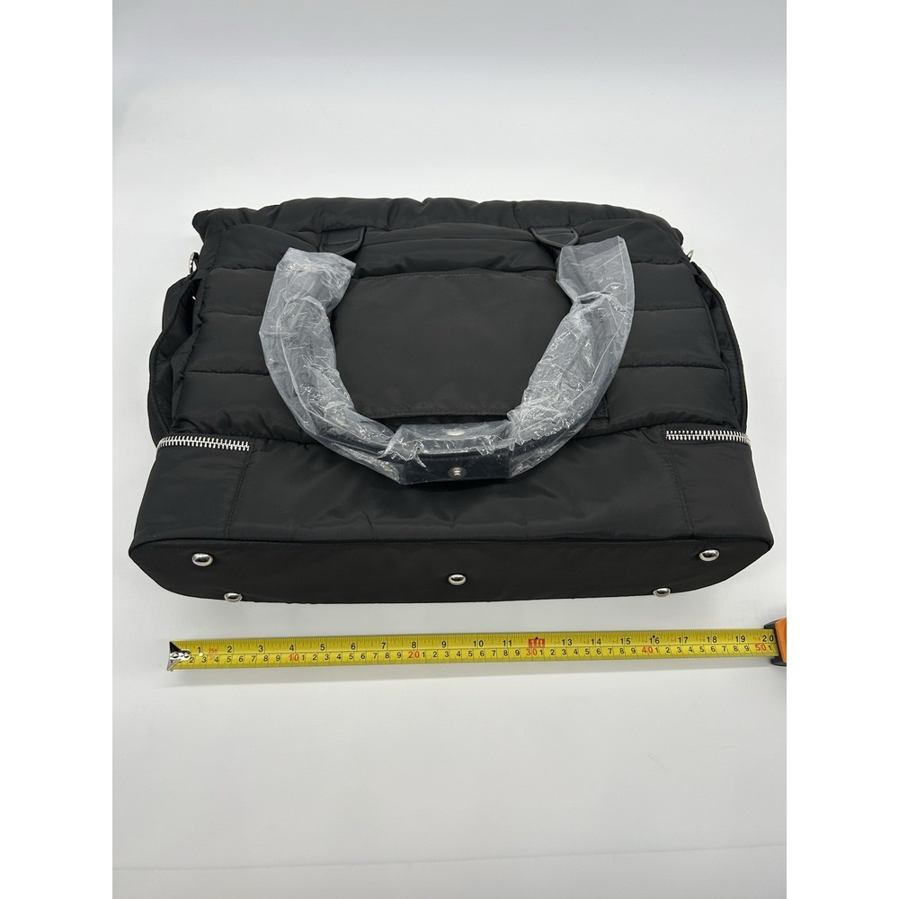 iPack Puffy Fashion Tote Bag NWT Black Travel Overnight Weekender Carry On Gym - Picture 10 of 12